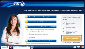 La page d'inscription pour jouer à la loterie en ligne